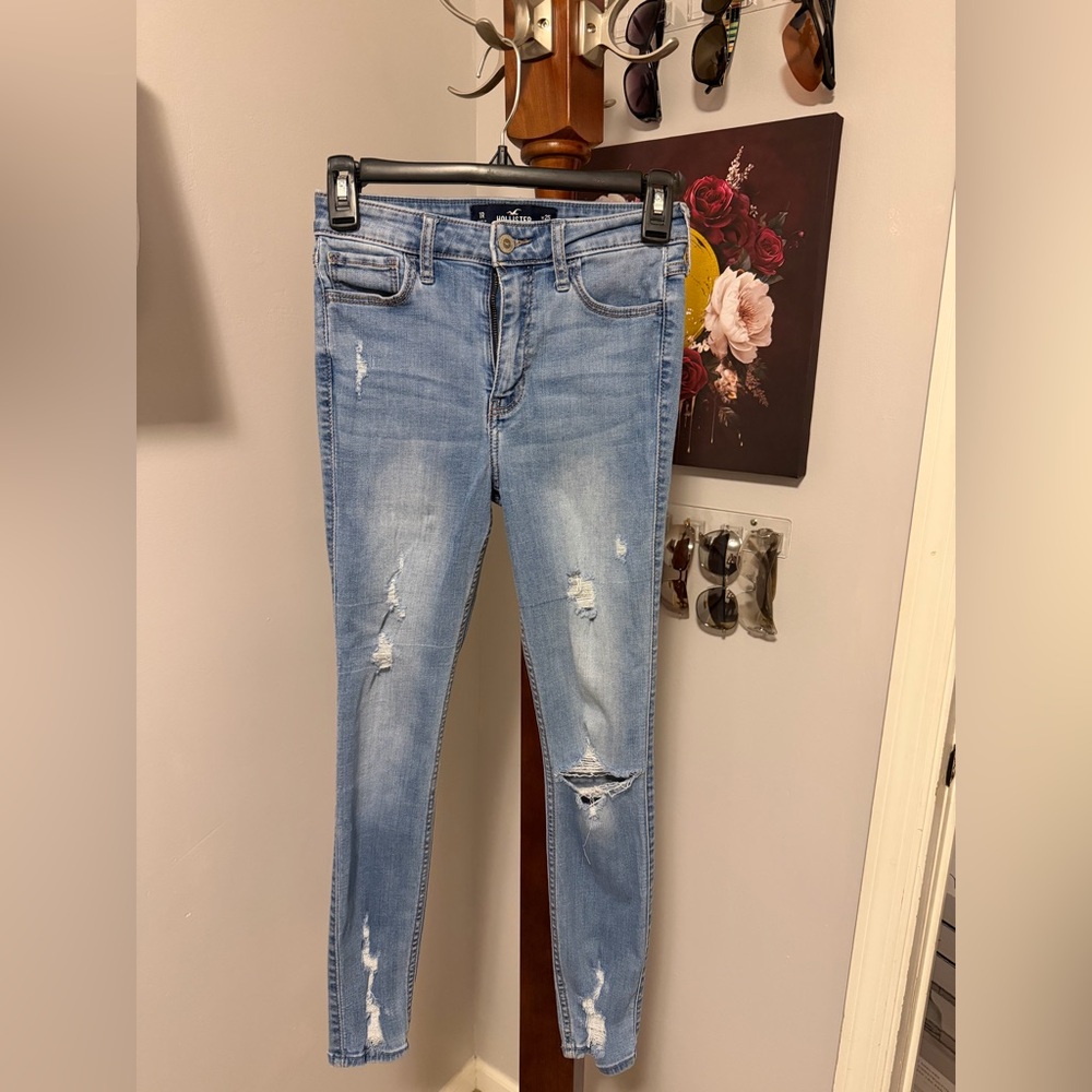 Hollister Light Blue Distressed Skinny Jeans
